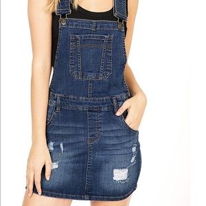 Denim overall dress